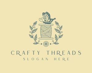 Butterfly Sewing Thread logo design
