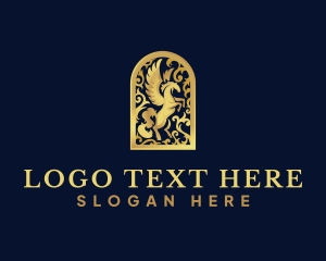 Expensive - Luxury Pegasus Arch logo design