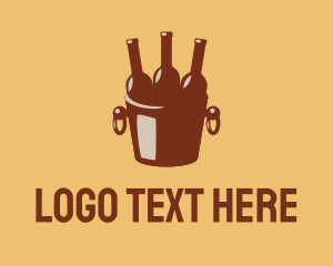 Happy Hour - Brown Beer Bucket logo design