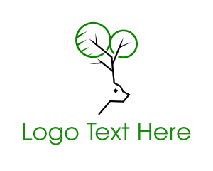 Deer Antlers Tree Logo