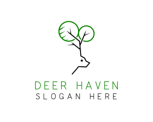 Deer Antlers Wildlife logo design