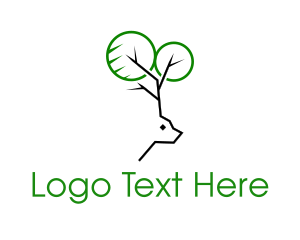 Tree - Deer Antlers Tree logo design