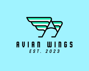 Letter A Mountain Wing logo design