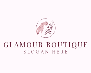 Glamour - Floral Nail Art logo design