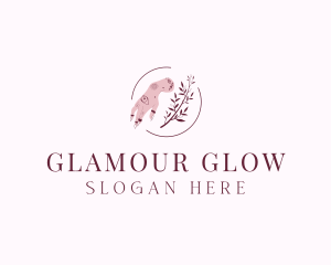 Glamour - Floral Nail Art logo design