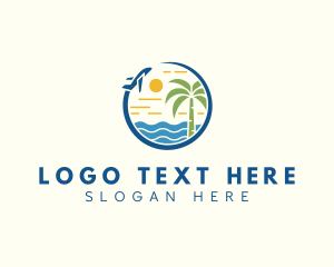 Swimming - Plane Holiday Trip logo design