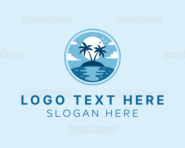 Beach Island Vacation Logo