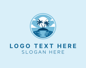 Surf - Beach Island Vacation logo design