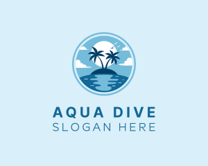 Diving - Beach Island Vacation logo design