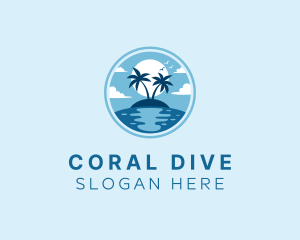 Snorkeling - Beach Island Vacation logo design