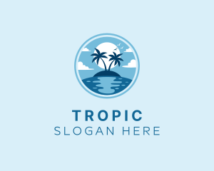 Beach Island Vacation logo design