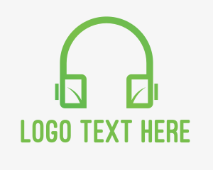 Green Leaf Headphones logo design