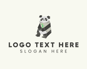 Polygon - Bamboo Panda Bear logo design