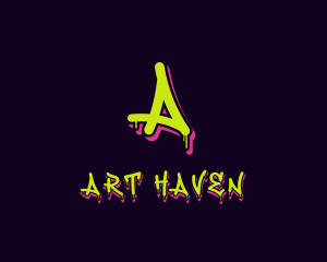 Paint Drip Graffiti Art logo design