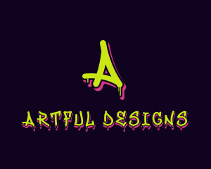 Paint Drip Graffiti Art logo design