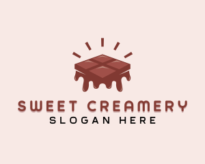 Melted Chocolate Bar logo design