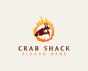 Fire Restaurant Crab logo design