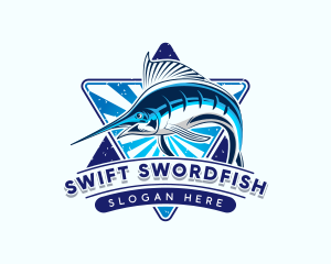 Fisherman Aquatic Fish logo design