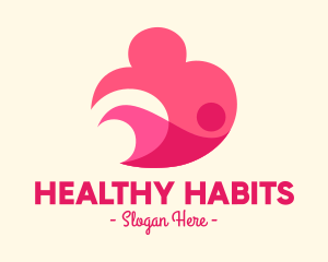 Pink Human Cloud logo design