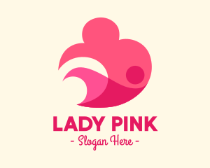 Pink Human Cloud logo design