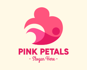 Pink Human Cloud logo design