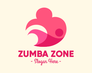 Zumba - Pink Human Cloud logo design
