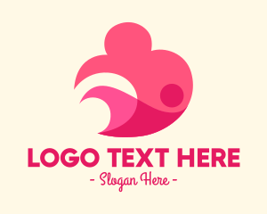 Healthy Living - Pink Human Cloud logo design