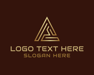 Triangle - Generic Golden Triangle Letter A logo design