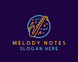 Notes - Jazz  Music Saxophone logo design