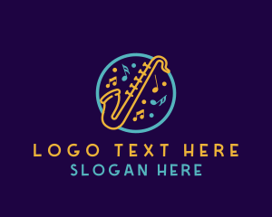 Saxophone - Jazz  Music Saxophone logo design