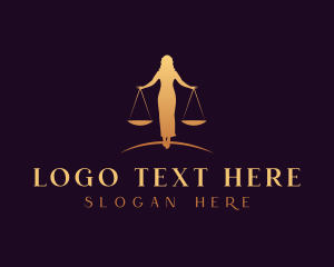 Courtroom - Woman Legal Justice Scale logo design