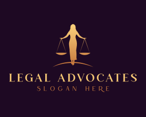 Woman Legal Justice Scale logo design