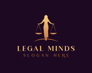 Woman Legal Justice Scale logo design