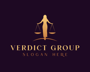Jury - Woman Legal Justice Scale logo design