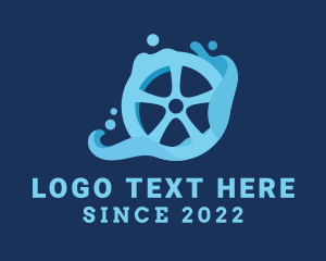 Wheel - Water Tire Cleaning logo design