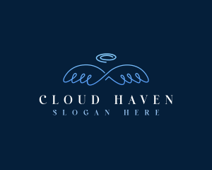 Heaven - Divine Halo Wings logo design