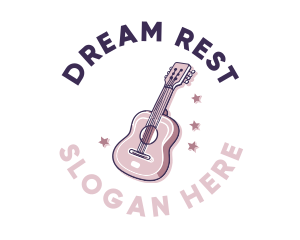 Pink Popstar Guitar logo design