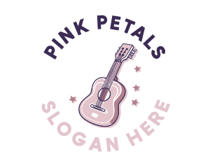 Pink Popstar Guitar logo design