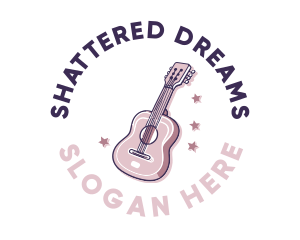 Pink Popstar Guitar logo design