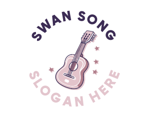 Pink Popstar Guitar logo design