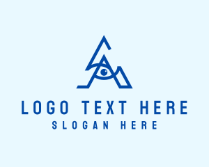 Contact Lens - Optical Eye Letter A logo design