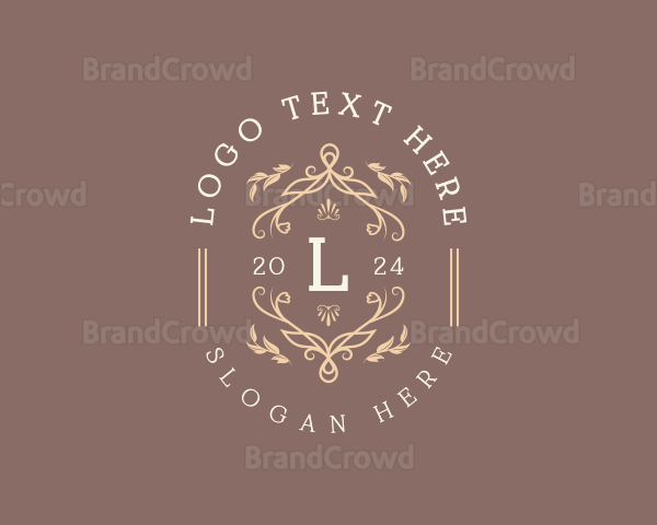 Elegant Floral Ornament Boutique Logo