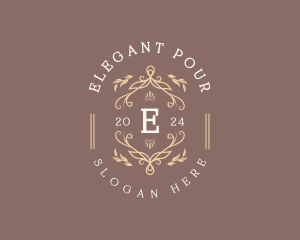 Elegant Floral Ornament Boutique logo design