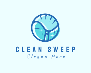 Sweeper - Sanitation Cleaning Broom logo design