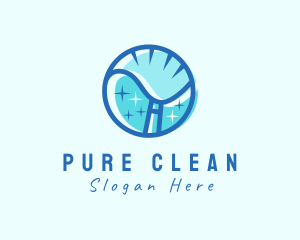 Sanitation Cleaning Broom logo design