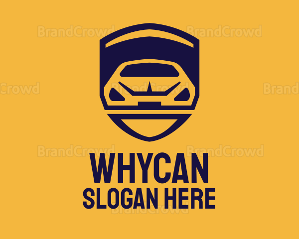 Yellow Car Shield Logo
