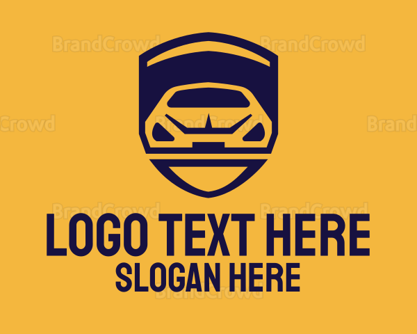 Yellow Car Shield Logo