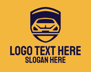 Car Club - Yellow Car Shield logo design