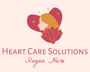 Flower Heart Lady  logo design