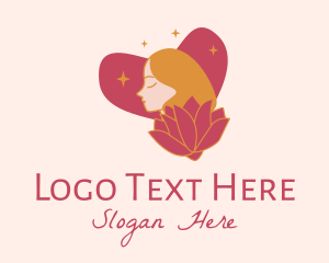 Flower Shop - Flower Heart Lady logo design